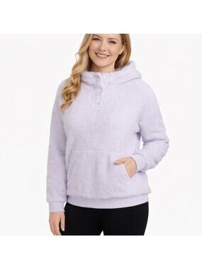 NWT LUKKA LUX Sherpa Fleece Pullover Hoodie – Soft Lavender – M